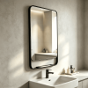 bathroom vanity mirror with shelf Black Bathroom Mirror with Shelf