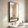 black bathroom mirror with shelf Black Bathroom Mirror with Shelf