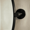 black side mounted round mirror metal frame Round Adjustable Pivot Mirror