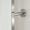 brushed silver rounded rectangular tilting mirror metal frame Rounded Rectangle Pivot Mirror