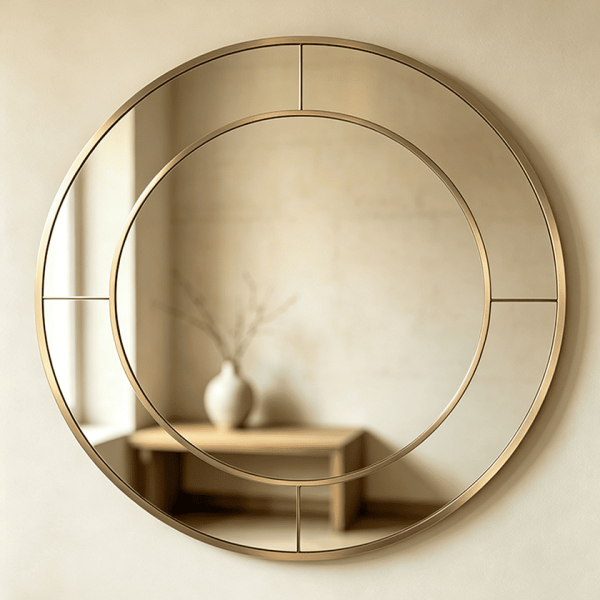 concentric round wall mirror Round Mirror with Mirrored Frame