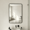 custom black frame vanity mirror Rounded Rectangle Bathroom Mirror