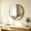 custom metal frame round mirror Round Mirror with Mirrored Frame