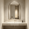 Arched Bathroom Mirror with Steel Frame