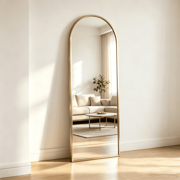 Arched Metal Floor Mirror