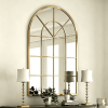gold arched window mirror Arched Window Pane Wall Mirror