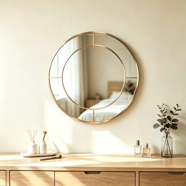gold round wall mirror Round Mirror with Mirrored Frame