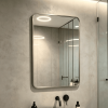 gold rounded rectangle mirror Rounded Rectangle Bathroom Mirror