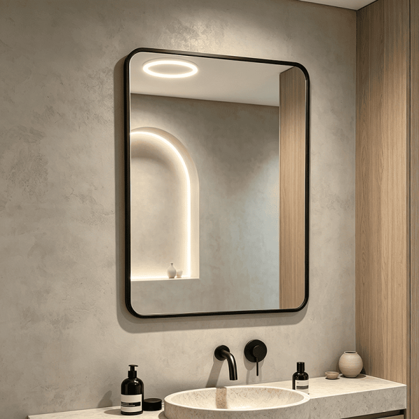 hotel bathroom mirror Rounded Rectangle Bathroom Mirror