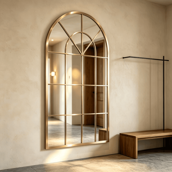 large arched decorative mirror Arched Window Pane Wall Mirror