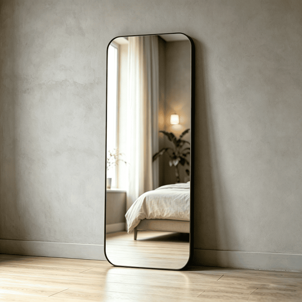 leaning full length mirror Rounded Corner Full Length Mirror