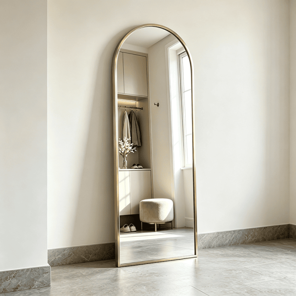 Arched Metal Floor Mirror