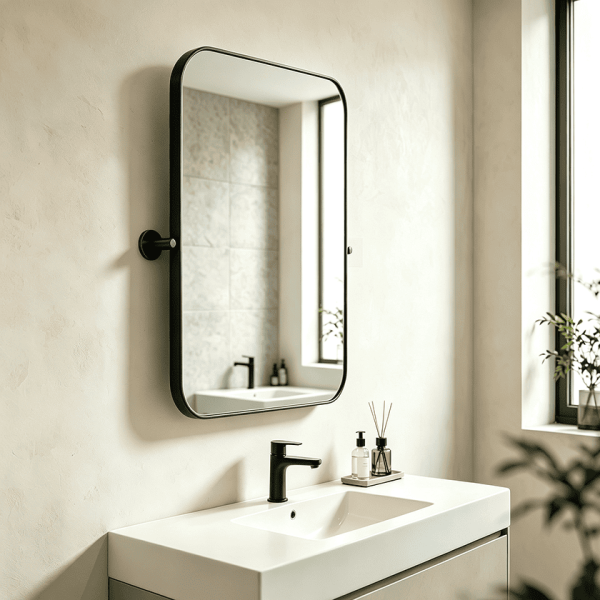 metal frame pivot mirror Rounded Rectangle Pivot Mirror