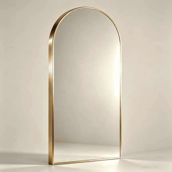 Arched Bathroom Mirror with Steel Frame