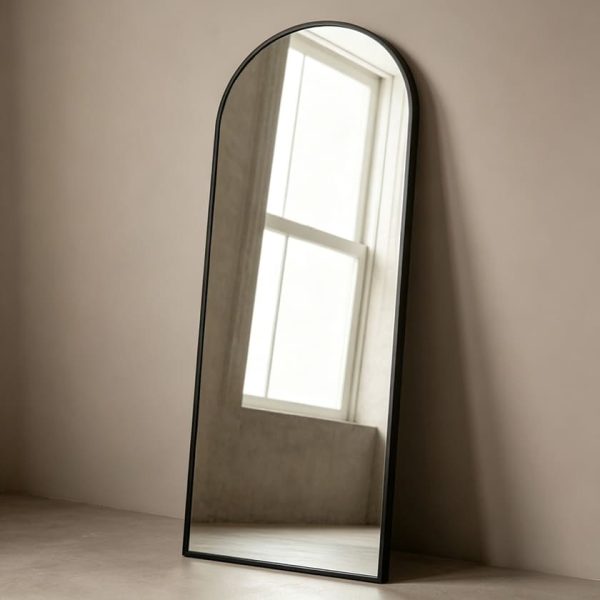 Arched Metal Floor Mirror