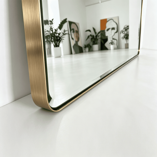 metal framed full length mirror detail Rounded Rectangle Full Length Mirror