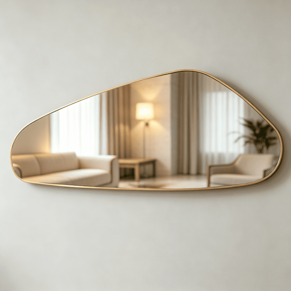 metal framed modern wall mirror Organic Asymmetrical Wall Mirror