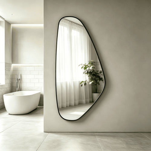 metal framed wall mirror Organic Asymmetrical Wall Mirror