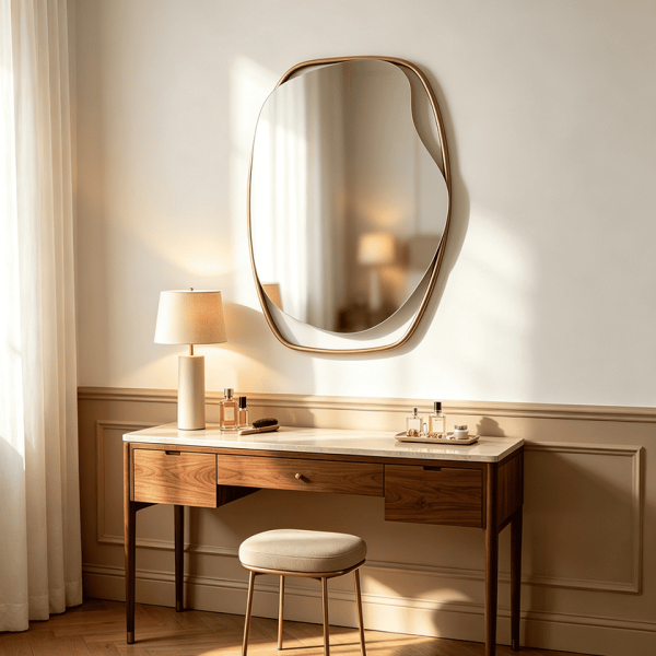 Asymmetrical Floating Frame Wall Mirror