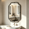 open frame wall mirror Scalloped Tubular Frame Wall Mirror