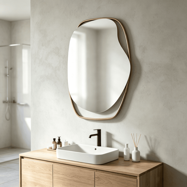 Asymmetrical Floating Frame Wall Mirror