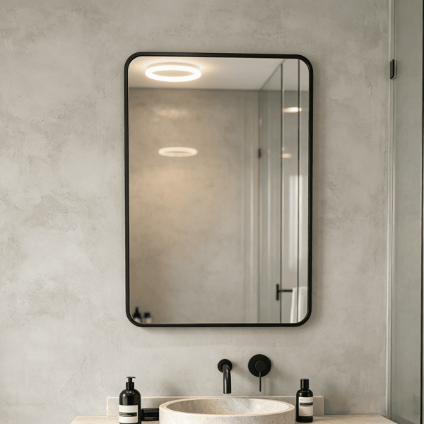 rounded corner bathroom mirror Rounded Rectangle Bathroom Mirror