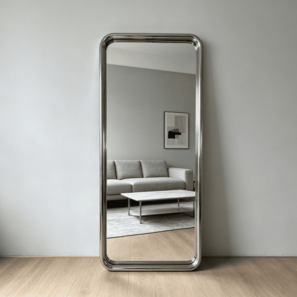 rounded corner full length mirror Silver Rectangle Full Length Mirror