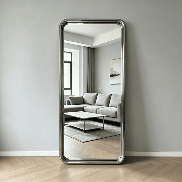 rounded rectangle floor mirror Silver Rectangle Full Length Mirror