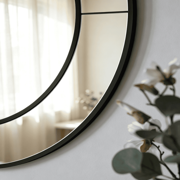 segmented mirror frame Round Mirror with Mirrored Frame