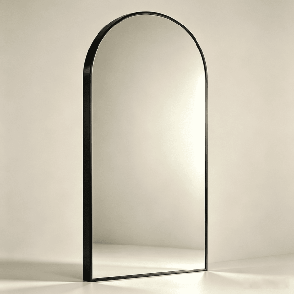 Arched Bathroom Mirror with Steel Frame
