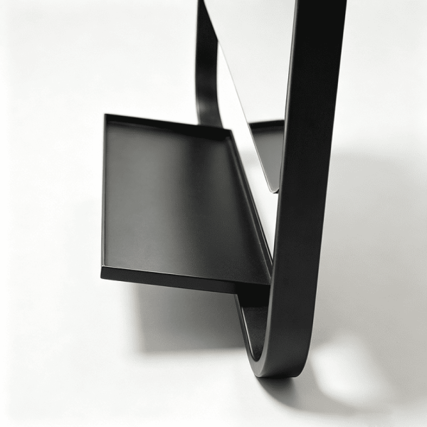 storage shelf mirror Black Bathroom Mirror with Shelf