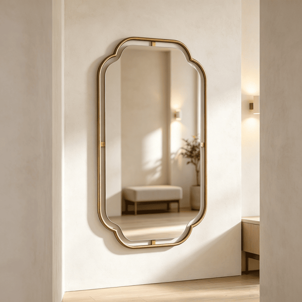 tubular frame wall mirror Scalloped Tubular Frame Wall Mirror