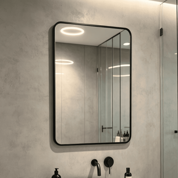 wall mounted bathroom mirror Rounded Rectangle Bathroom Mirror